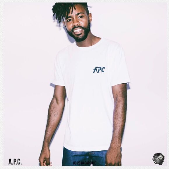 A.P.C. MICHAEL COTTON T-SHIRT IN WHITE / BLACK LOGO 2018 U.S. SEASONAL CAPSULE - Picture 8 of 10